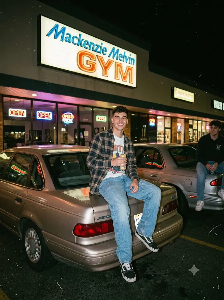 "1990s Disposable Camera Night Parking Lot Portrait Prompt"