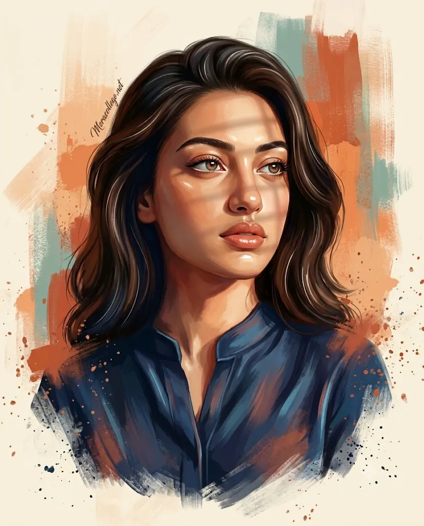 4K Editorial Acrylic Portrait Painting Prompt