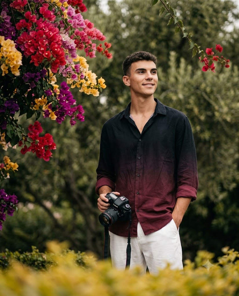 8K Hyper-Realistic Cinematic Garden Photographer Portrait Prompt