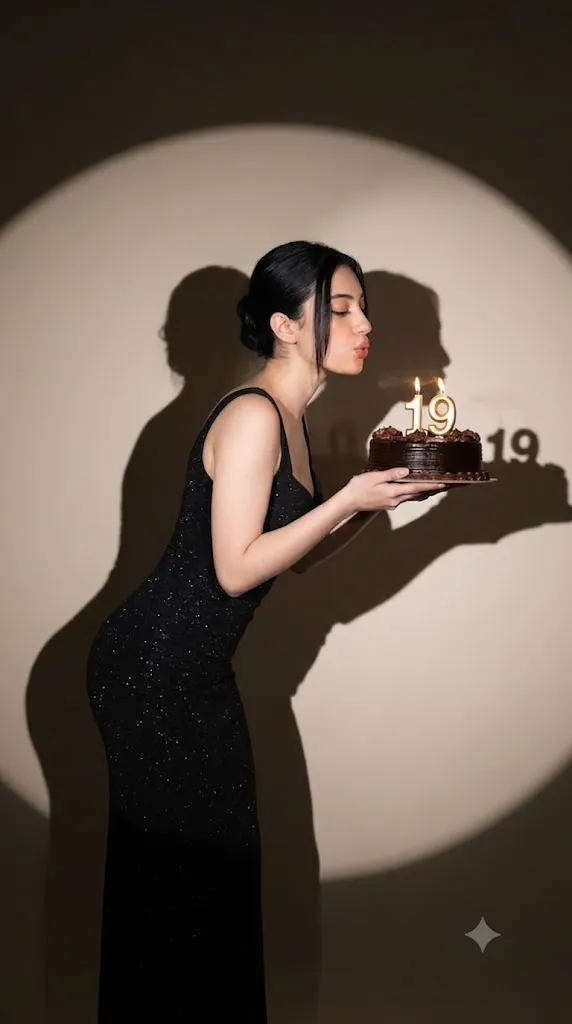 Black Gown Birthday Photoshoot Prompt