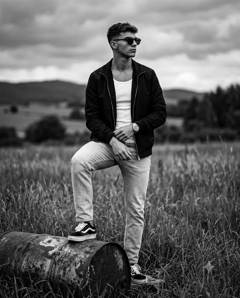 Cinematic Black & White Rural Prompt