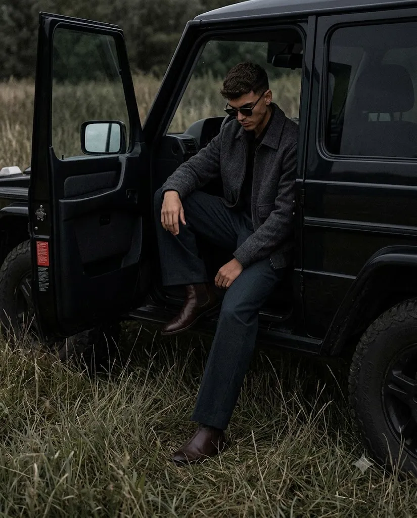 Cinematic Countryside G-Class Editorial Portrait Prompt