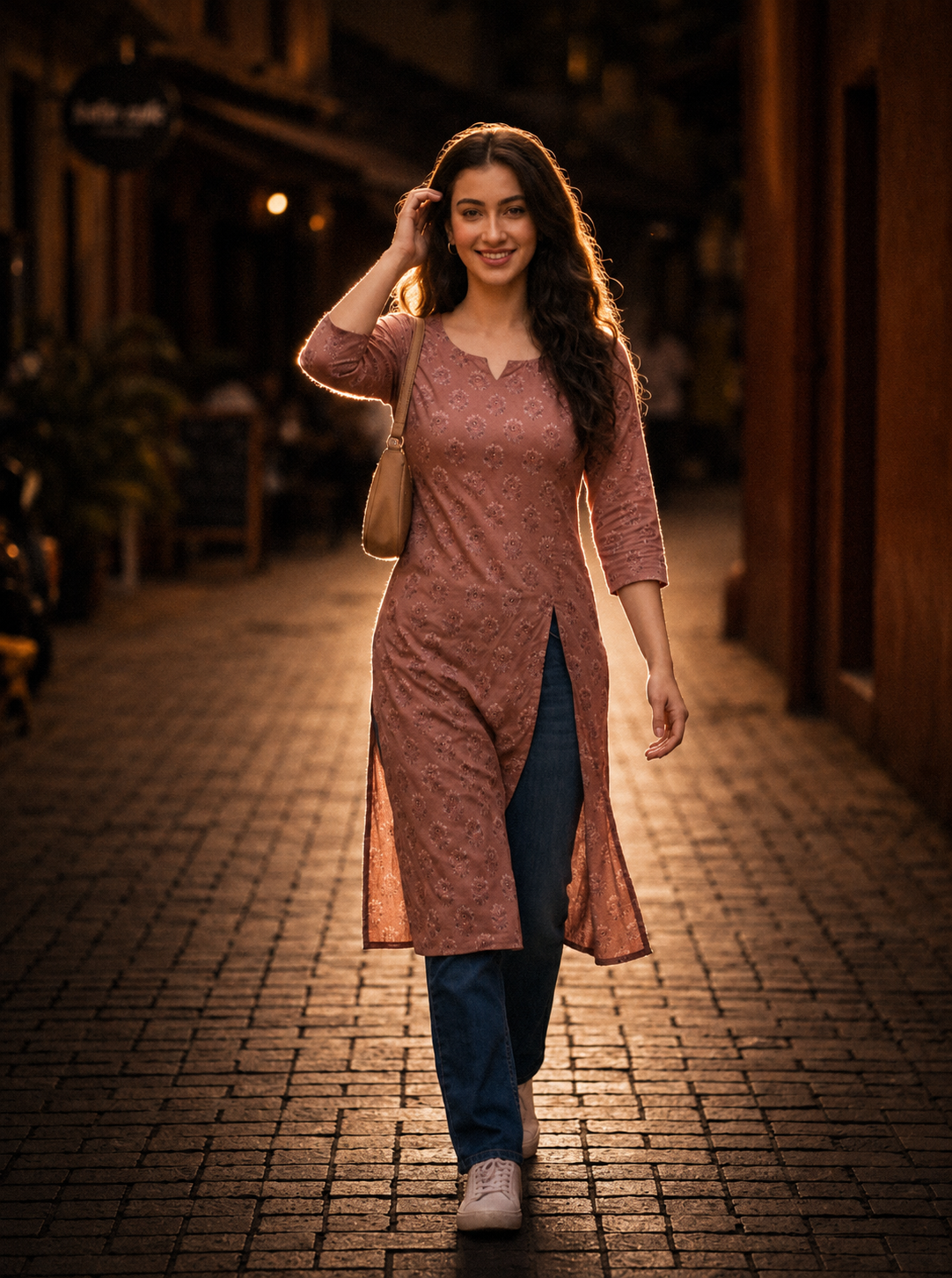 Cinematic Night Flash Street Portrait