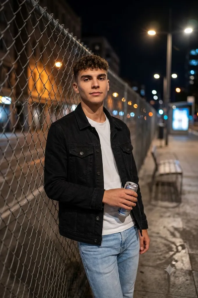 Cinematic Night Street Portrait Prompt