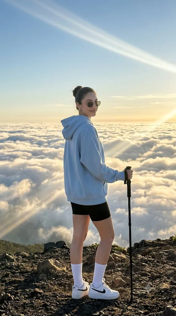 Clouds Cinematic Sunrise Mountain Portrait Prompt