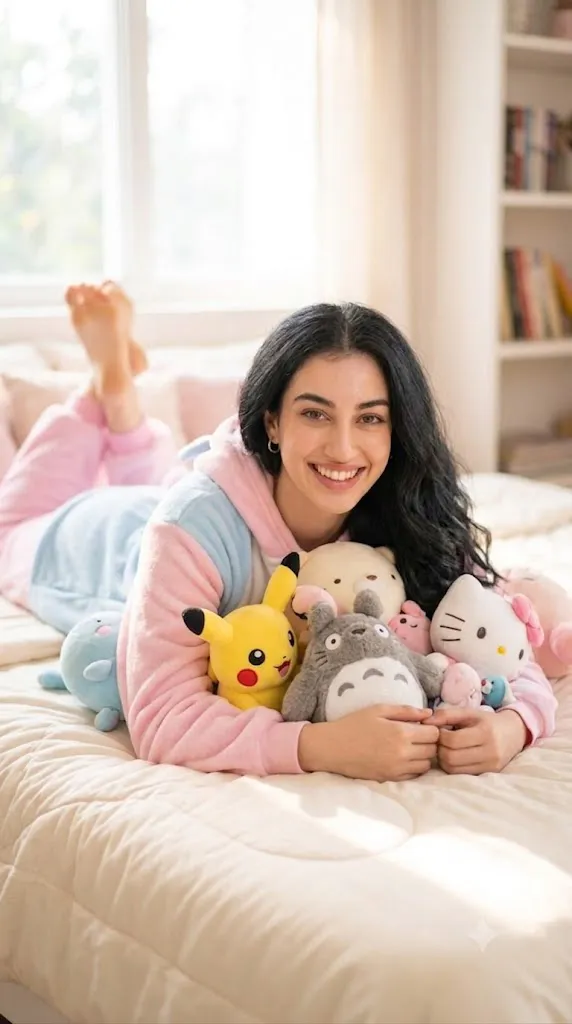 Cozy Kawaii Plushie Bedroom Portrait Prompt