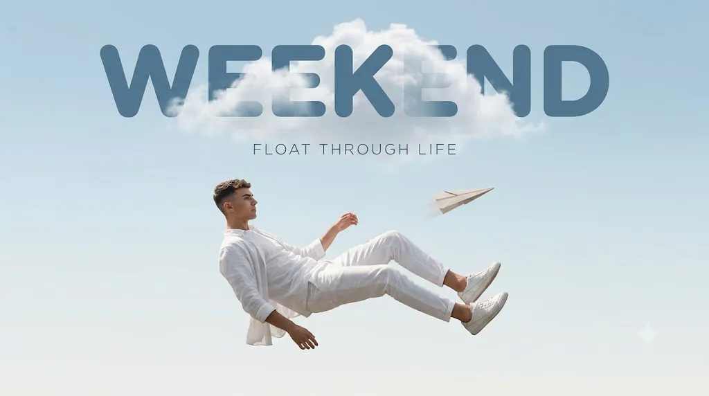 Floating Weekend Surreal Sky Poster Prompt