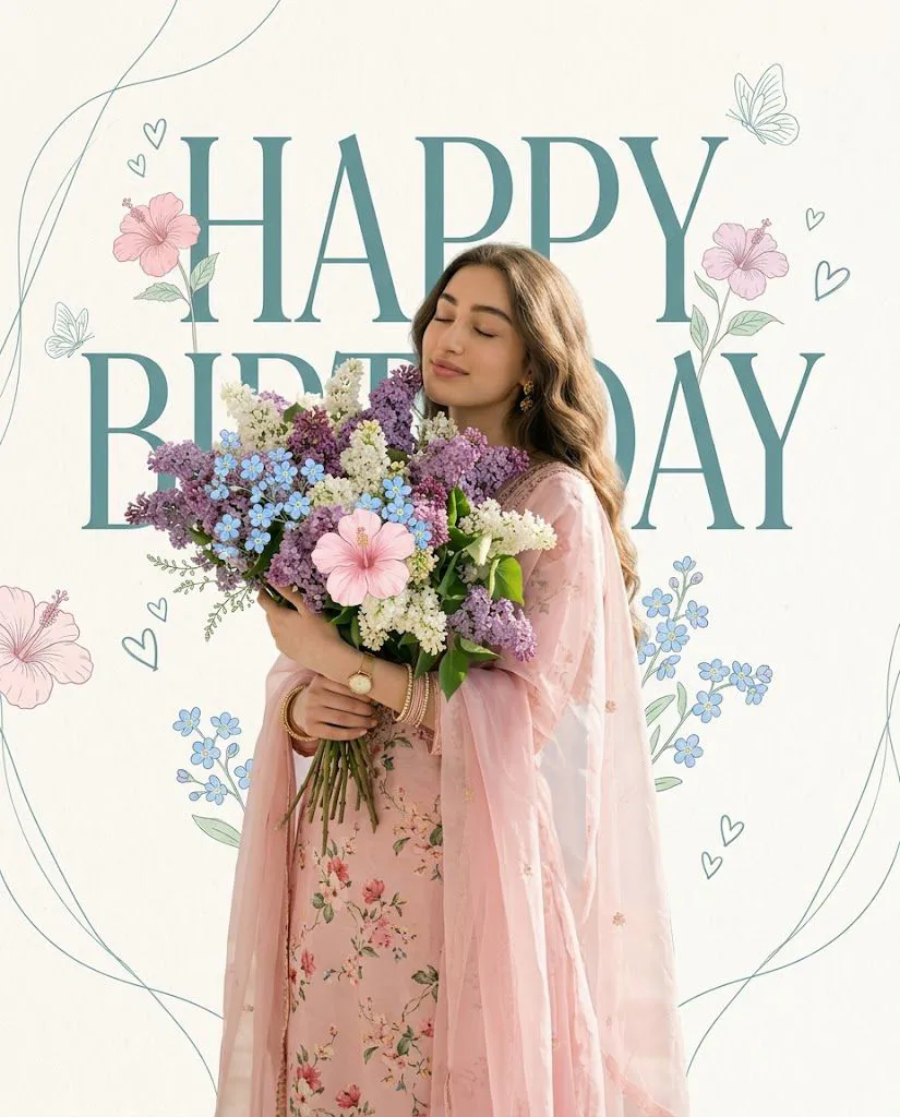 Floral Birthday Poster Prompt