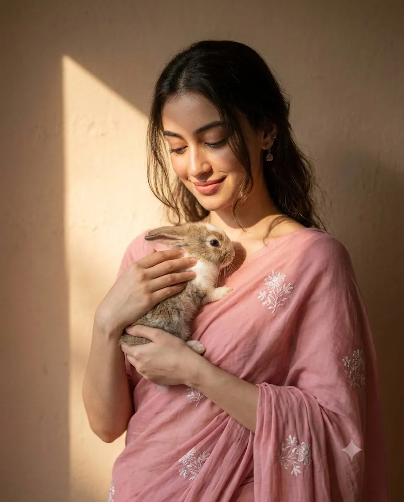 Golden Sunlight Rabbit Portrait Prompt