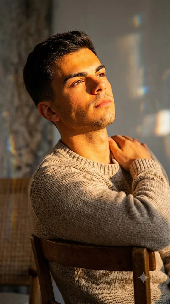 Golden Sunlit Window Editorial Portrait Prompt