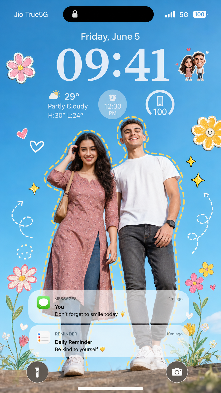 Happy Moments On A Digital Lock Screen Prompt