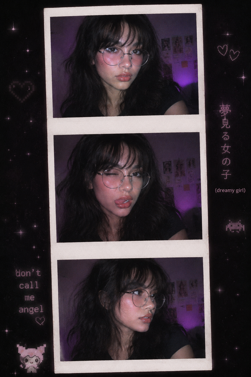 Kawaii dream girl photo booth strip Prompt