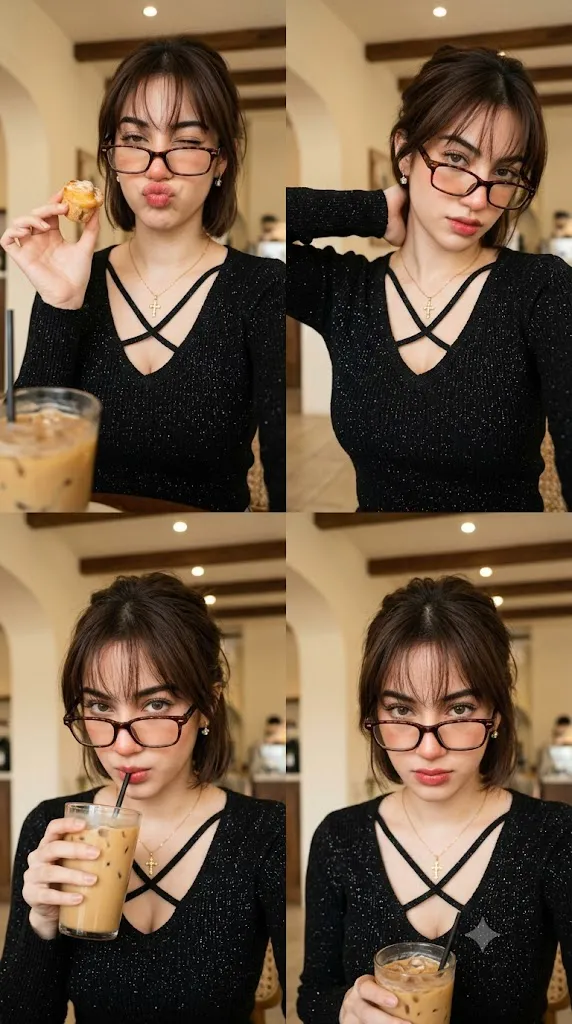 Korean Café Aesthetic Close-Up Portrait Prompt