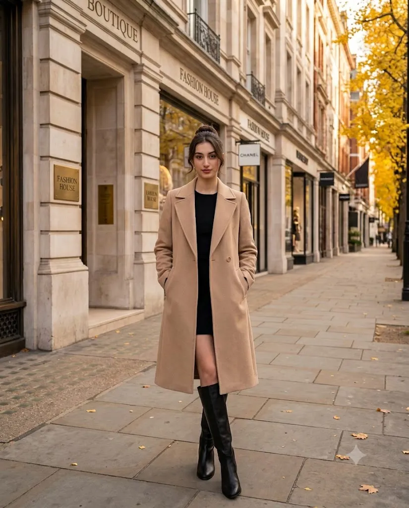 Luxury Boutique Autumn Street Portrait AI Prompt