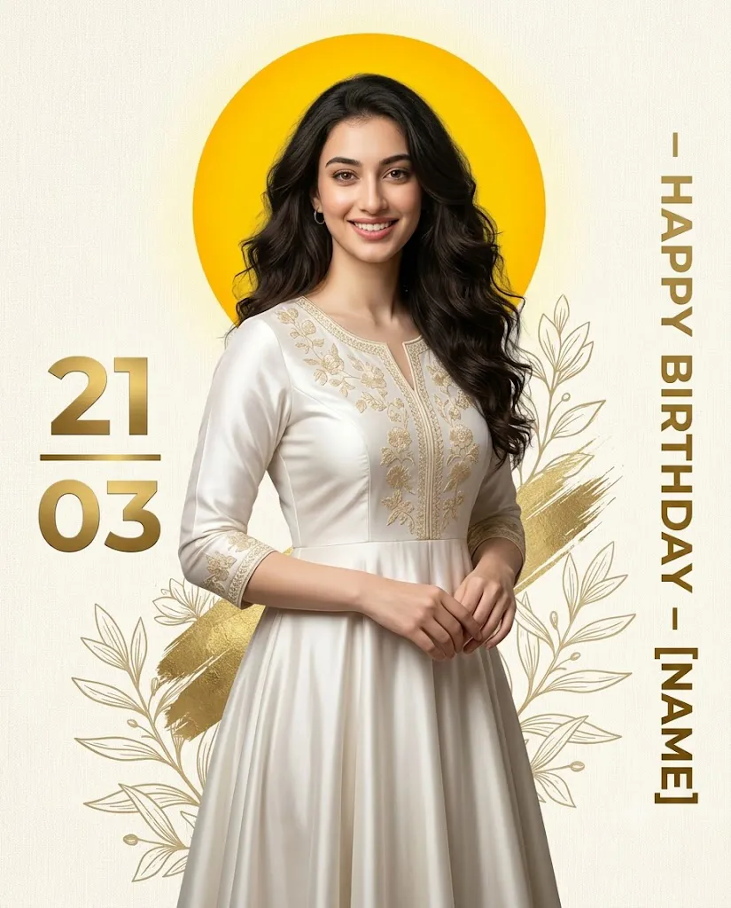 Luxury Editorial Birthday Poster Portrait Prompt