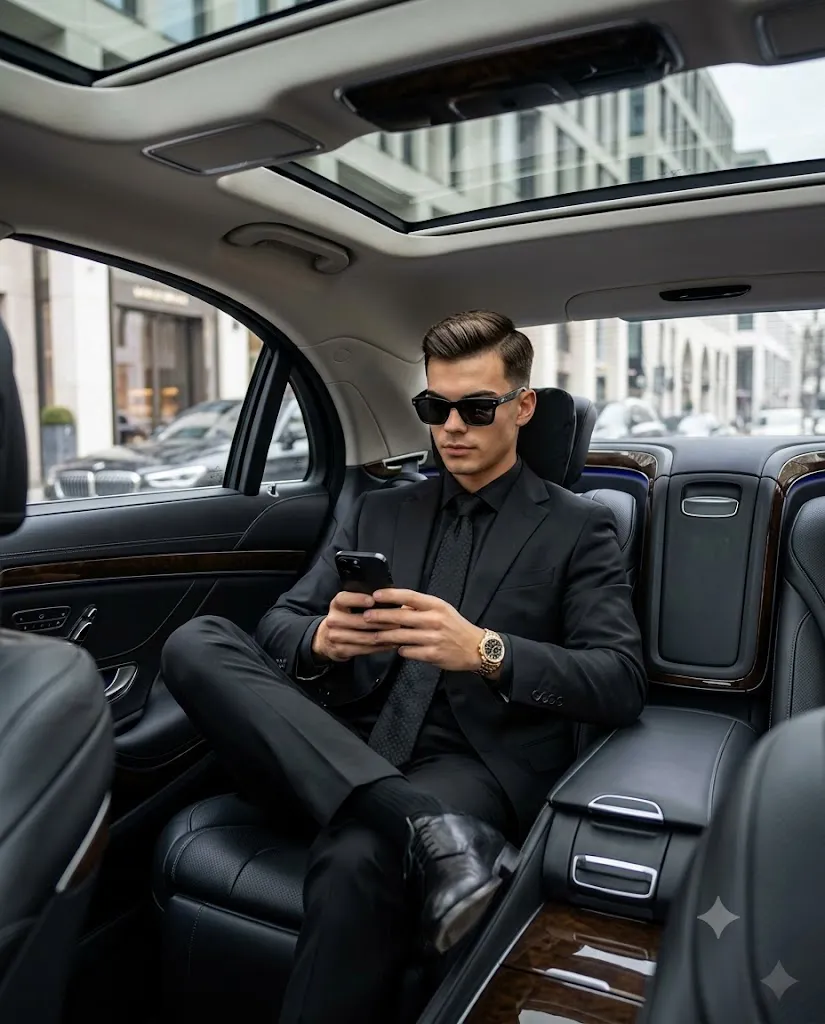 Luxury Executive Sedan Lifestyle Portrait Prompt