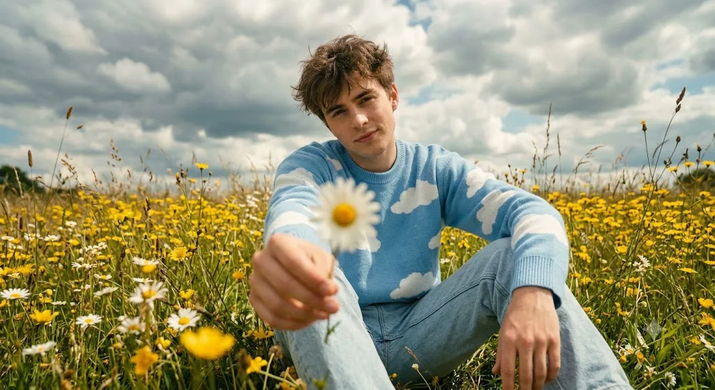 Meadow Portrait With a Daisy Portrait Prompt