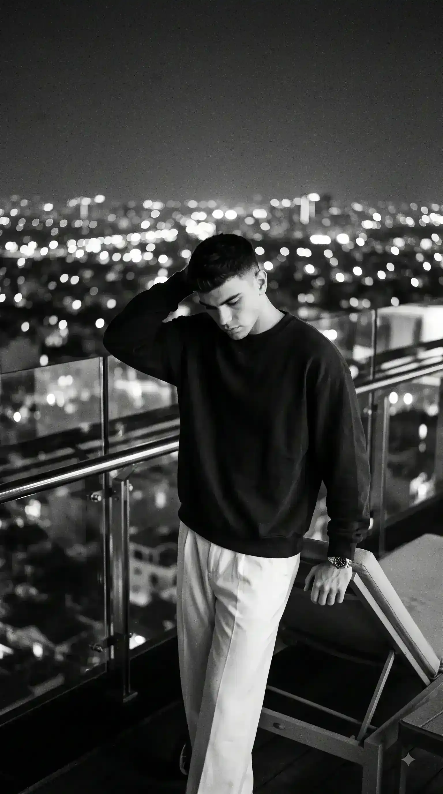 Midnight Rooftop Cinematic Prompt
