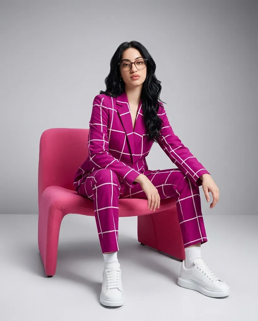 Modern Pink Editorial Fashion Portrait Prompt