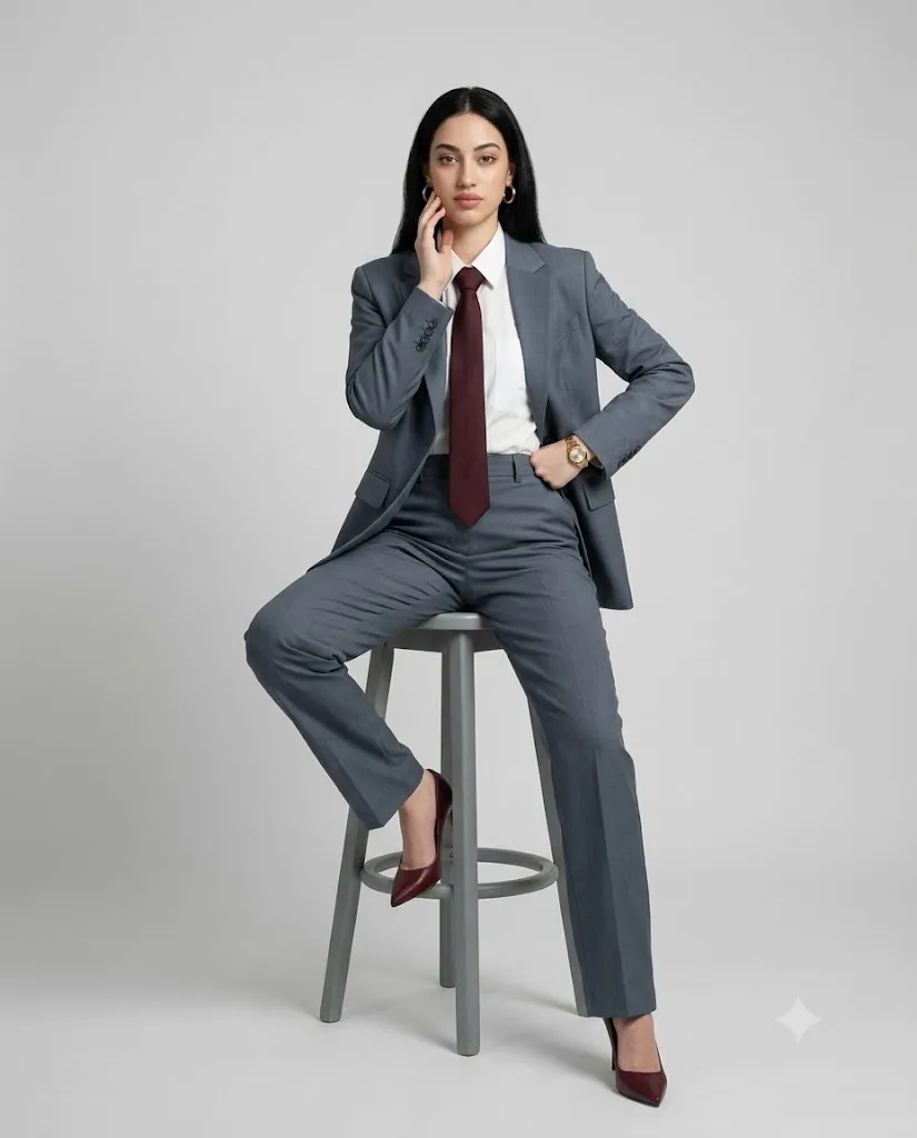 Modern Power Dressing Studio Portrait AI Prompt