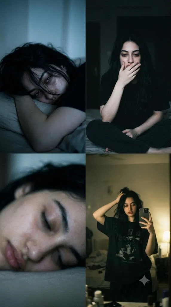 Moody Emo Night Collage Dark Indie Aesthetic Portrait Prompt 