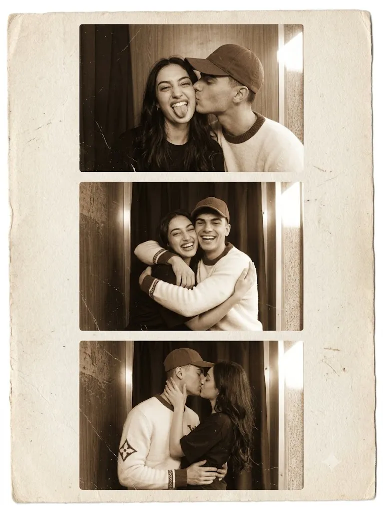 Nostalgic Couple Photo Booth Strip Prompt