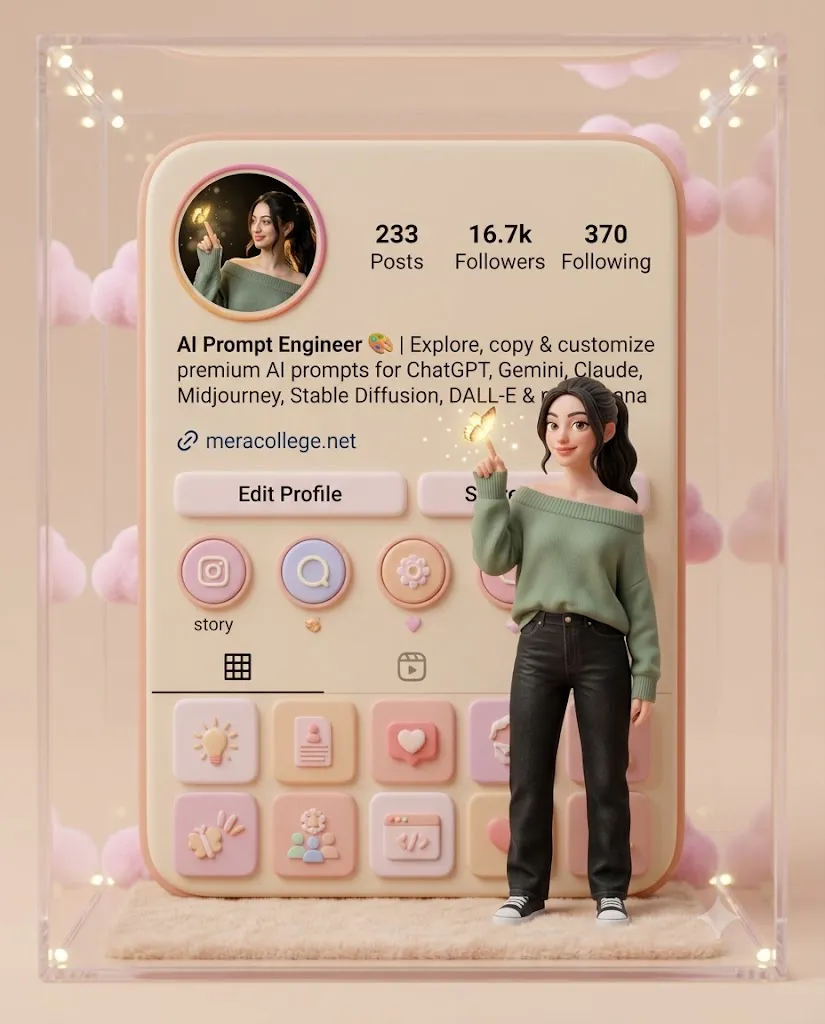 Pastel Instagram 3D Diorama Prompt