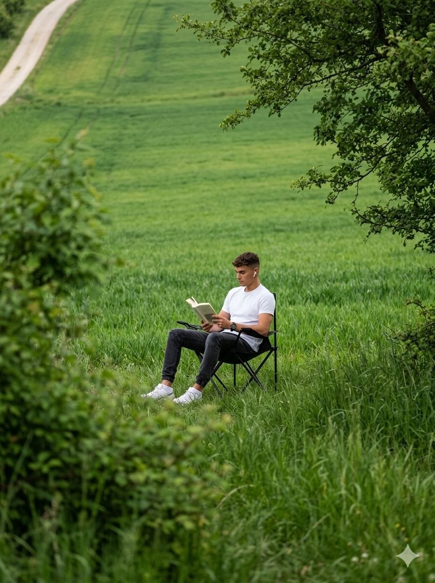Peaceful Solitude in Nature Portrait 