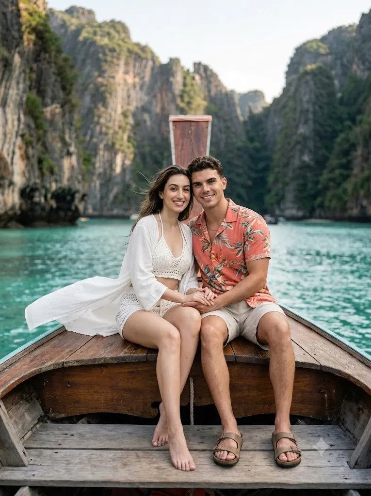 Phi Phi Islands Romantic Longtail Boat Portrait Prompt