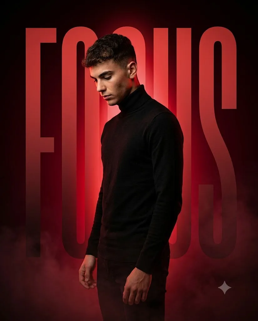 Redlit Focus Poster Prompt
