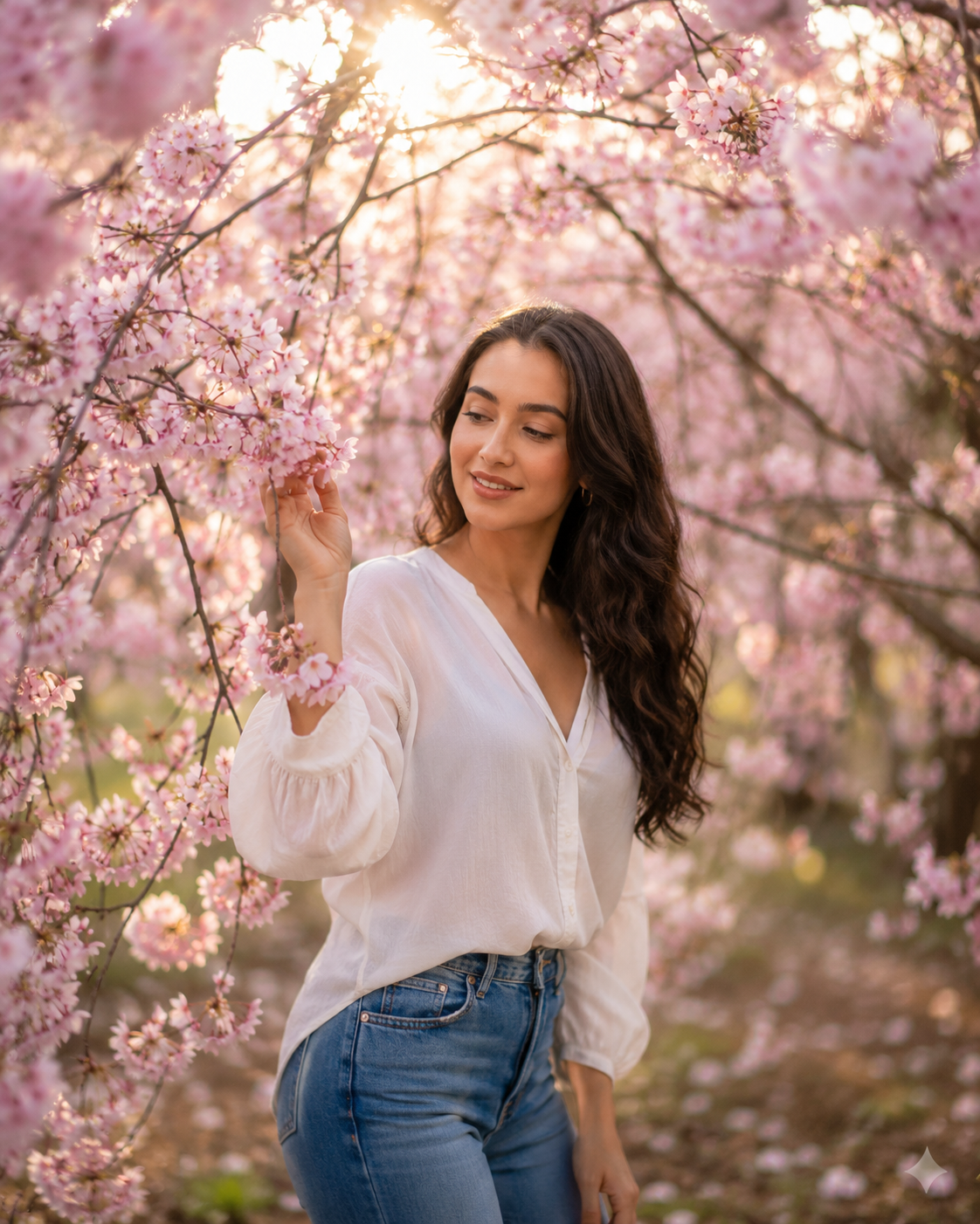 Springtime Serenity Under Cherry Blossoms Prompt