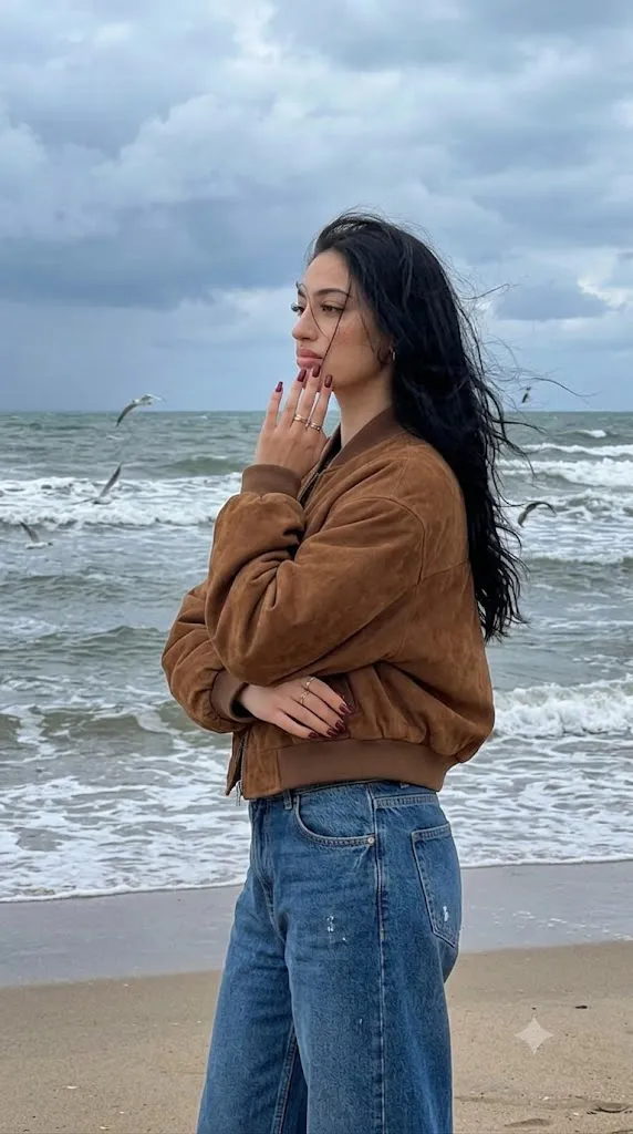 Stormy Beach Girl Prompt