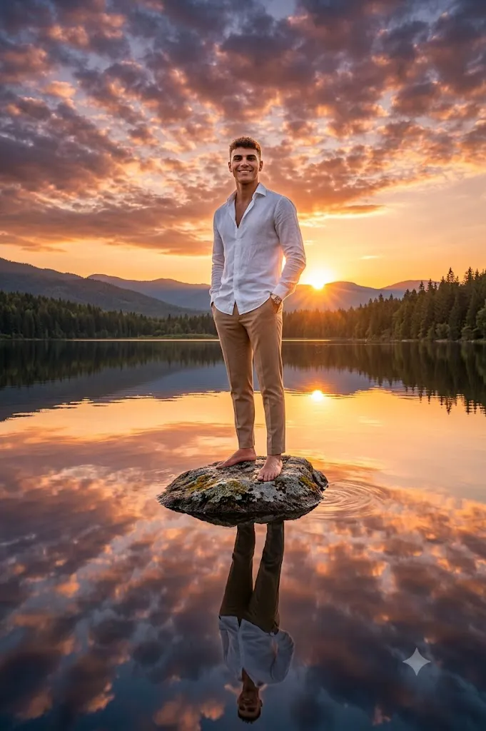 Sunset Mirror Lake Prompt