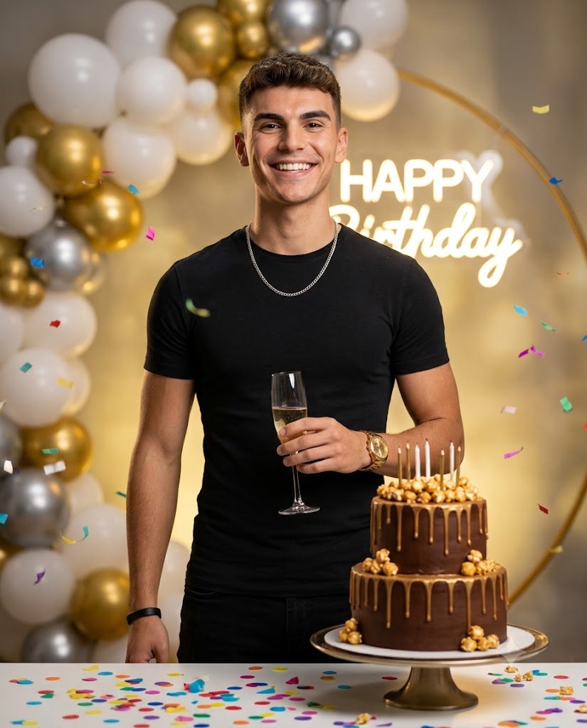 Ultra-Luxury Birthday Celebration Portrait Prompt