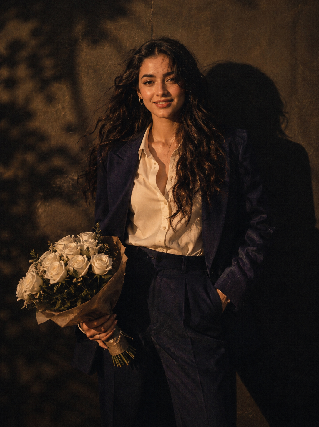 Velvet Shadows & White Roses Girl Prompt