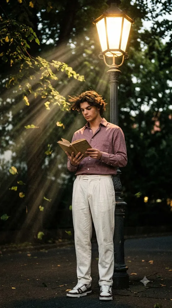 Vintage 90s Streetlight Book Portrait Prompt