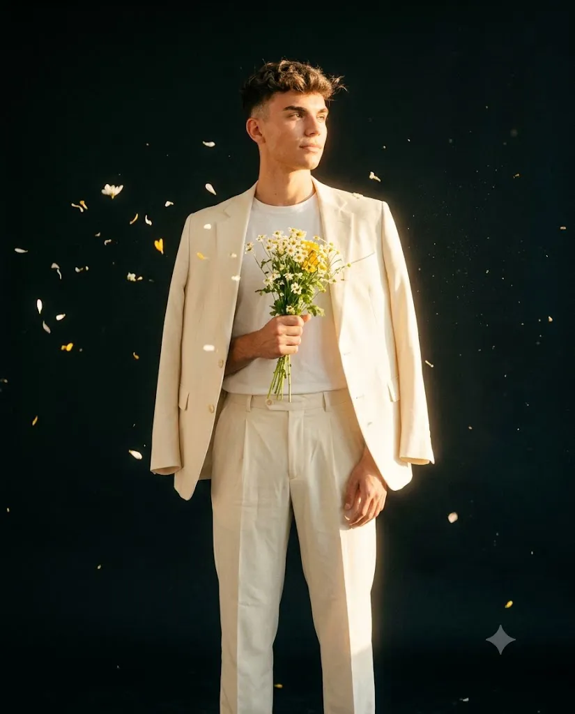 Vintage Wildflower Suit Portrait Prompt
