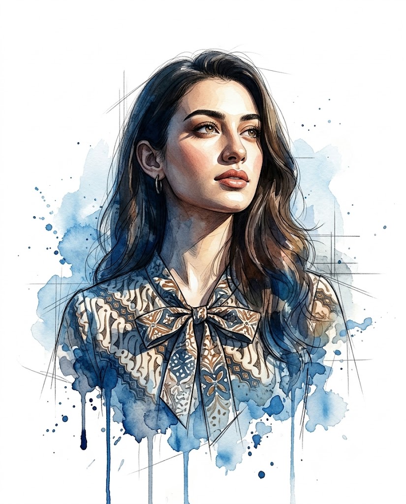 Watercolor Sketch Portrait Illustration Prompt